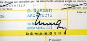 Document d'archive : tampon de l'architecte, avec peut-être sa signature (1972)